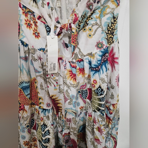 NWT Charina Sarte Strapless Floral Talaia Ribbon Midi Dress - Picture 6 of 8